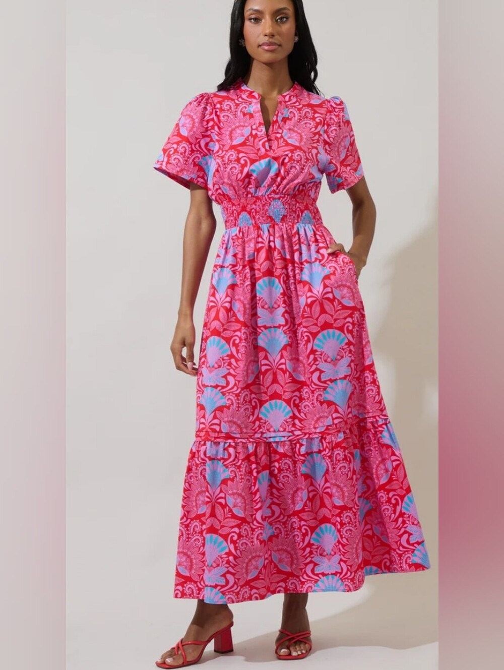 Sugarlips Radiant Floral Belraj Poplin Maxi Dress $110.00